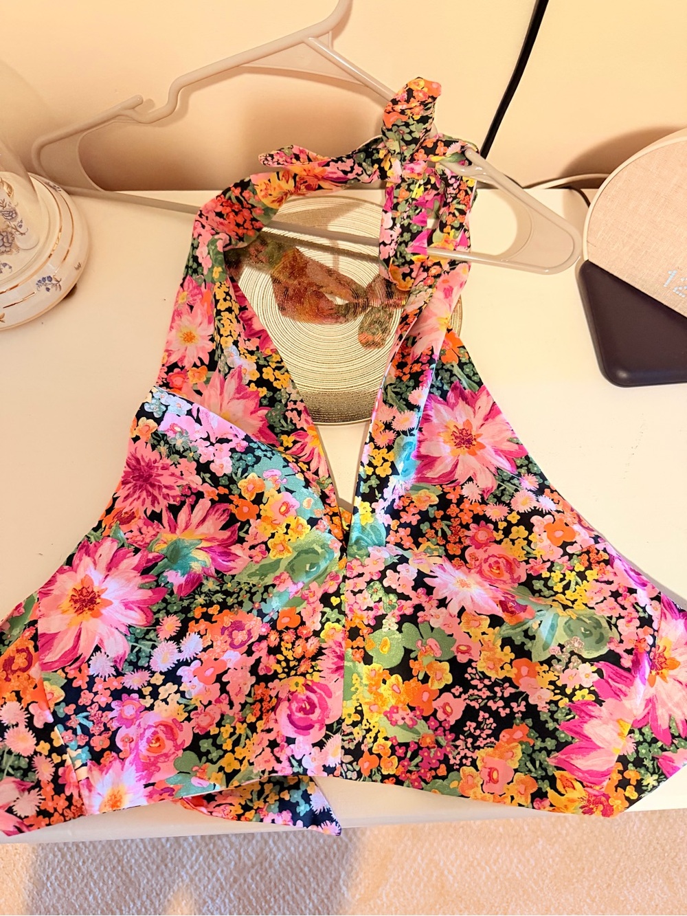 Floral Halter Crop Top - Multicolor